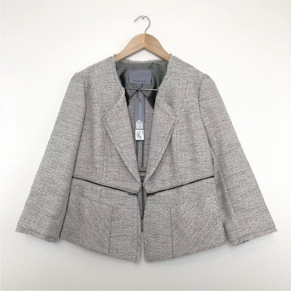 Classiques Entier Light Gray Tweed Blazer Jacket
